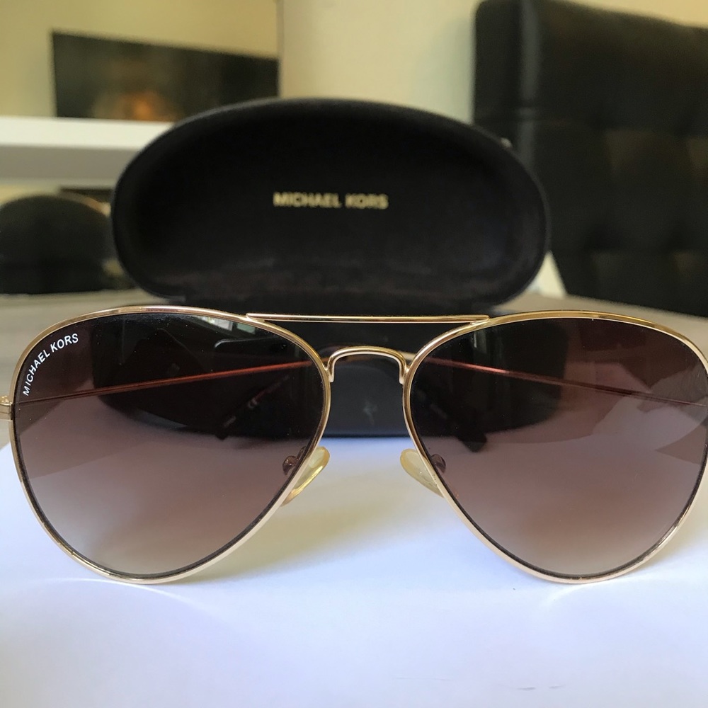 Michael Kors gold aviator sunglasses